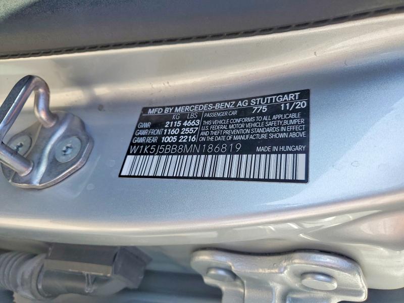 Продаж на аукціоні авто 2021 Mercedes-benz Cla, vin: W1K5J5BB8MN186819, номер лоту: 46060346