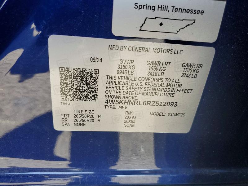 45869156 :رقم المزاد ، 4W5KHNRL6RZ512093 vin ، 2024 Acura Zdx مزاد بيع