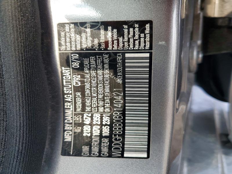 47963896 :رقم المزاد ، WDDGF8BB0BR140421 vin ، 2011 Mercedes-benz C مزاد بيع