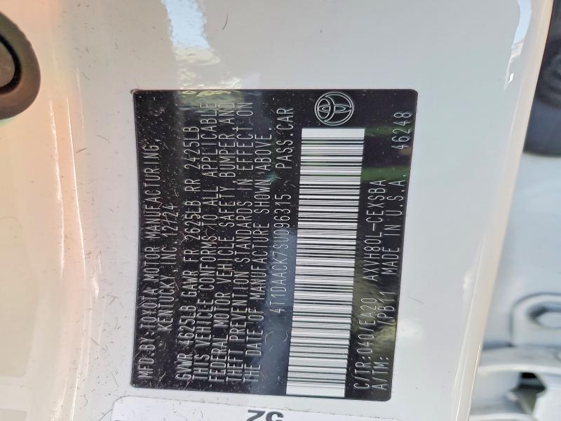 2025 Toyota Camry მანქანა იყიდება აუქციონზე, vin: 4T1DAACK7SU096315, აუქციონის ნომერი: 46373706