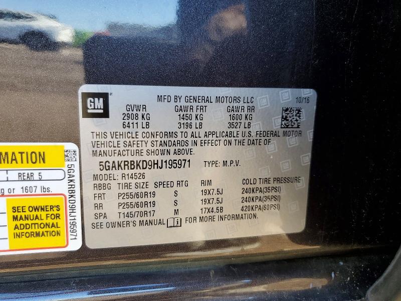 Продажа на аукционе авто 2017 Buick Enclave, vin: 5GAKRBKD9HJ195971, номер лота: 46513466