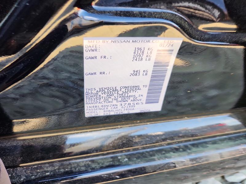 46700146 :رقم المزاد ، 1N4BL4DV2RN378565 vin ، 2024 Nissan Altima مزاد بيع
