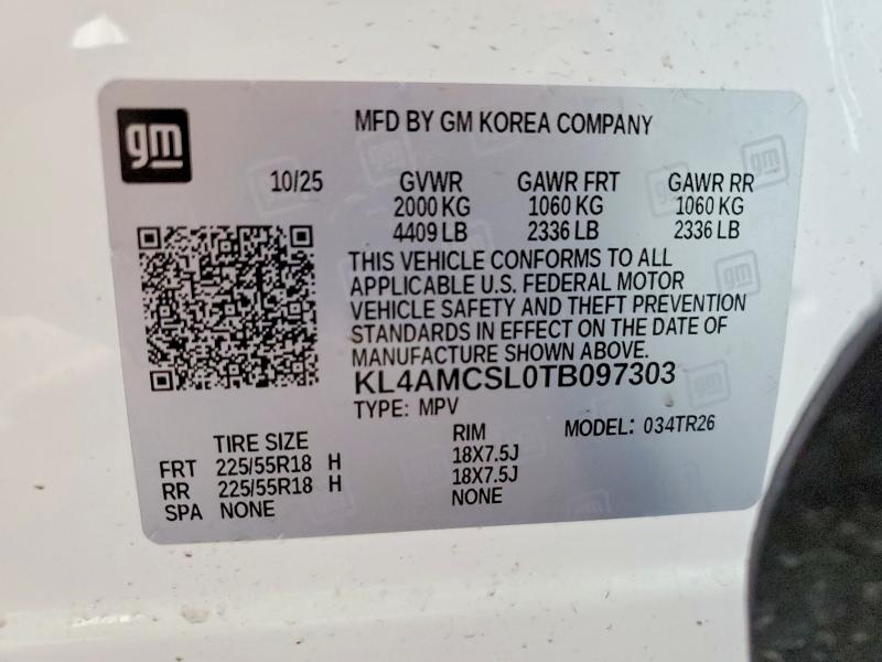 Aukcja sprzedaży 2026 Buick Encore Gx, vin: KL4AMCSL0TB097303, numer aukcji: 79647045