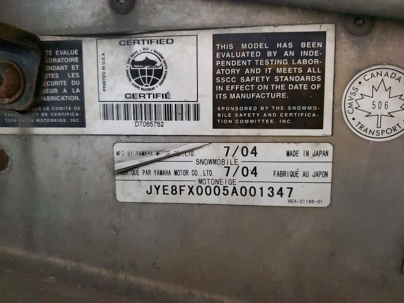 Продажа на аукционе авто 2005 Yamaha Rxwarrior, vin: JYE8FX0005A001347, номер лота: 45733166
