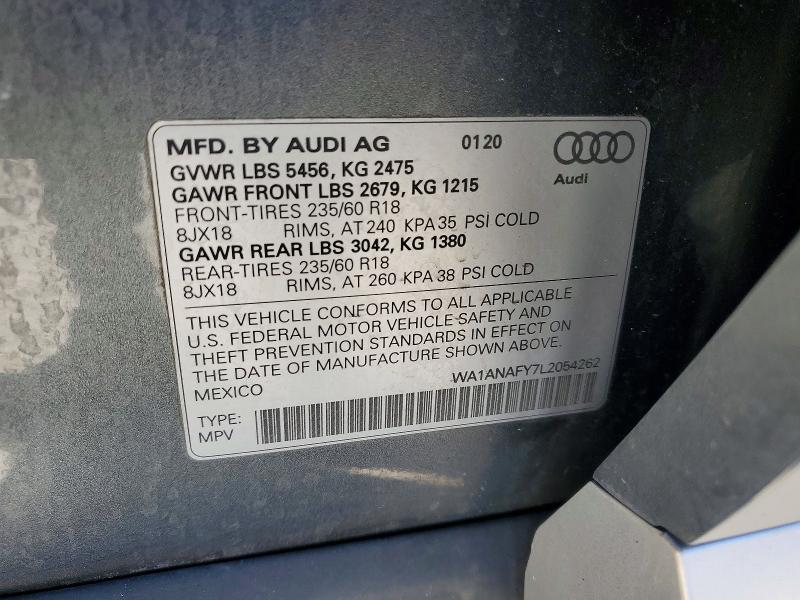 46583126 :رقم المزاد ، WA1ANAFY7L2054262 vin ، 2020 Audi Q5 مزاد بيع