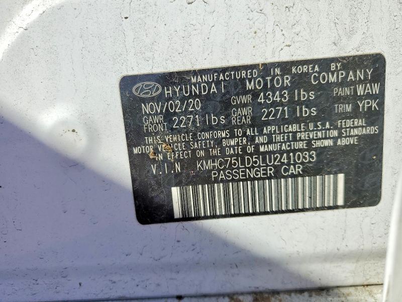 Aukcja sprzedaży 2020 Hyundai Ioniq Plug-in Hybrid, vin: KMHC75LD5LU241033, numer aukcji: 46615816
