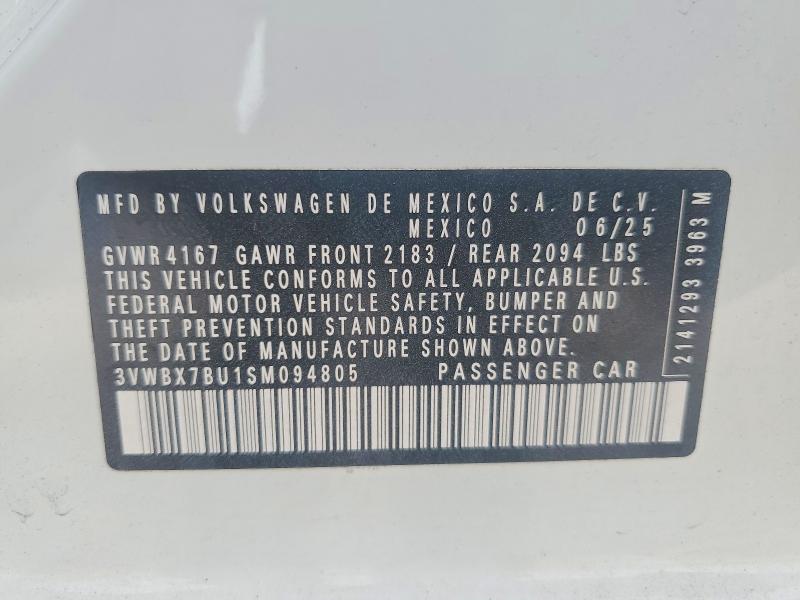 46291426 :رقم المزاد ، 3VWBX7BU1SM094805 vin ، 2025 Volkswagen Jetta مزاد بيع