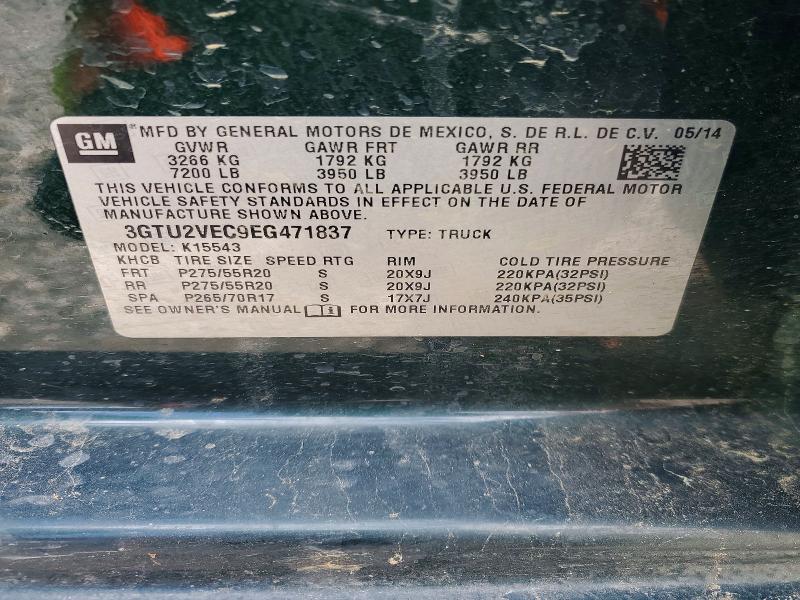 Продажа на аукционе авто 2014 Gmc Sierra, vin: 3GTU2VEC9EG471837, номер лота: 45632426