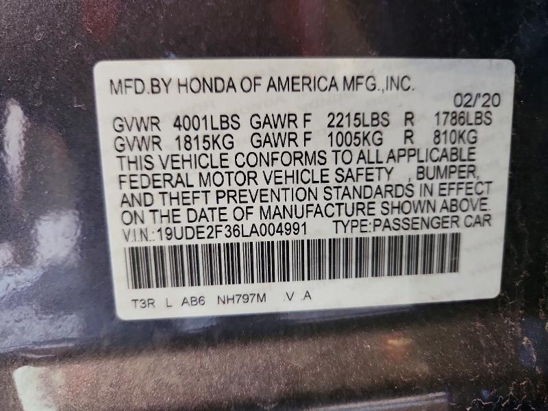 Продажа на аукционе авто 2020 Acura Ilx, vin: 19UDE2F36LA004991, номер лота: 45584206