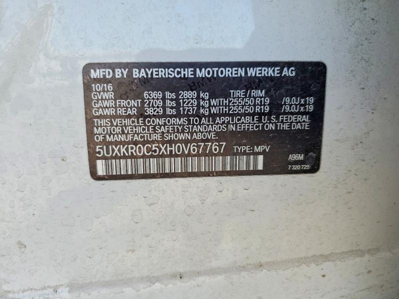 Продаж на аукціоні авто 2017 Bmw X5, vin: 5UXKR0C5XH0V67767, номер лоту: 46519916