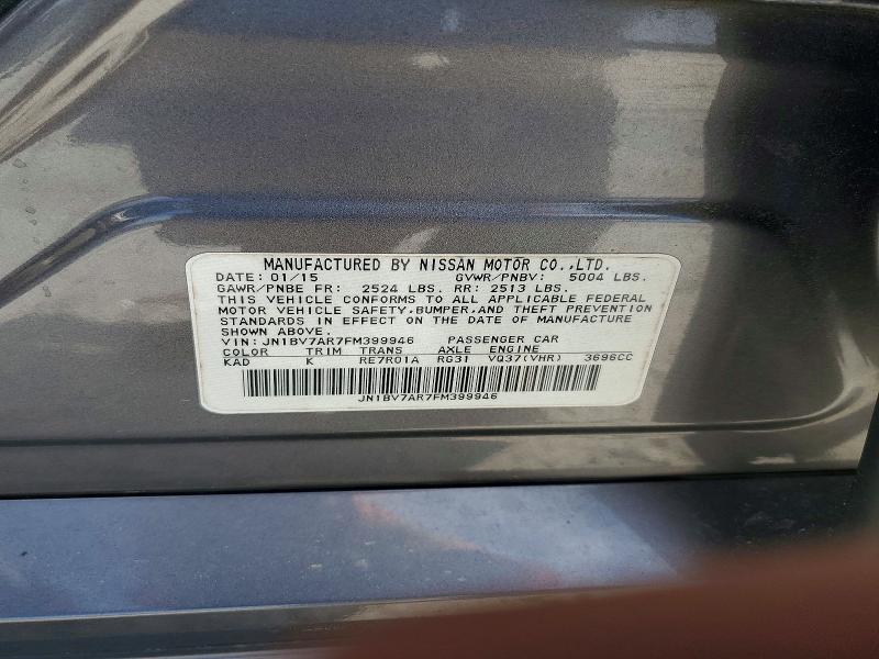 Продажа на аукционе авто 2015 Infiniti Q50, vin: JN1BV7AR7FM399946, номер лота: 48205246