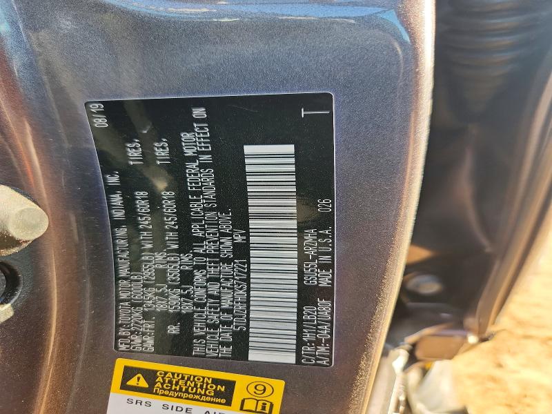 41790586 :رقم المزاد ، 5TDJZRFH0KS717221 vin ، 2019 Toyota Highlander مزاد بيع
