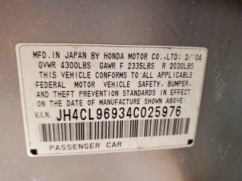 46001536 :رقم المزاد ، JH4CL96934C025976 vin ، 2004 Acura Tsx مزاد بيع