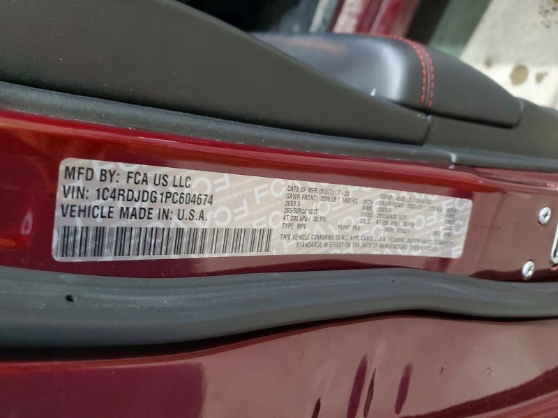 Aukcja sprzedaży 2023 Dodge Durango, vin: 1C4RDJDG1PC604674, numer aukcji: 46665506