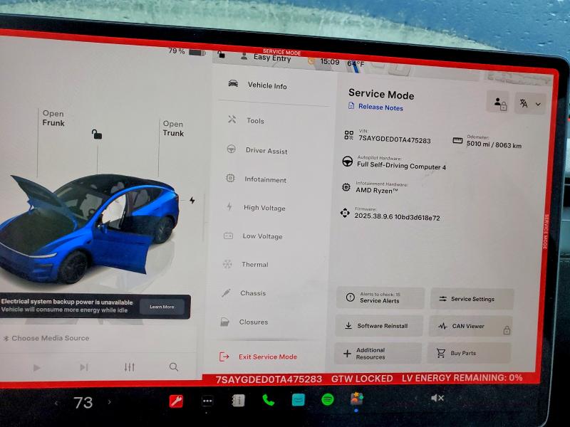 2026 Tesla Model Y მანქანა იყიდება აუქციონზე, vin: 7SAYGDED0TA475283, აუქციონის ნომერი: 45456936