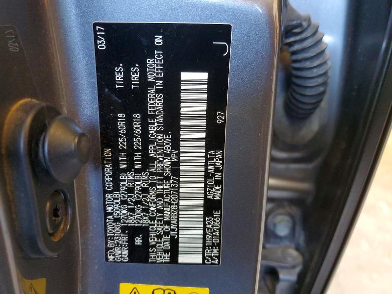 47546346 :رقم المزاد ، JTJYARBZ8H2071377 vin ، 2017 Lexus Nx 200t مزاد بيع