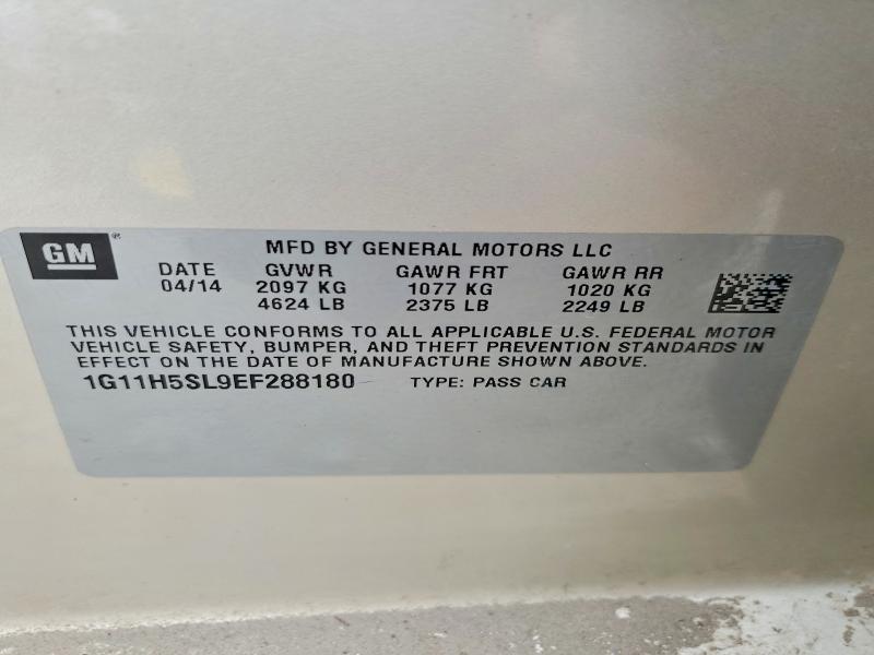 Продаж на аукціоні авто 2014 Chevrolet Malibu, vin: 1G11H5SL9EF288180, номер лоту: 47480576