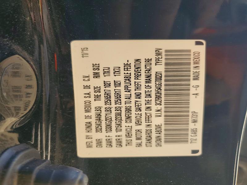 79630225 :رقم المزاد ، 3CZRM3H54GG700231 vin ، 2016 Honda Cr-v مزاد بيع