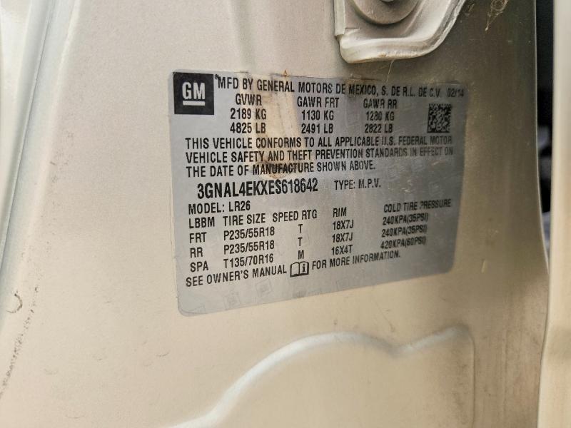Продажа на аукционе авто 2014 Chev Captiva, vin: 3GNAL4EKXES618642, номер лота: 48086536