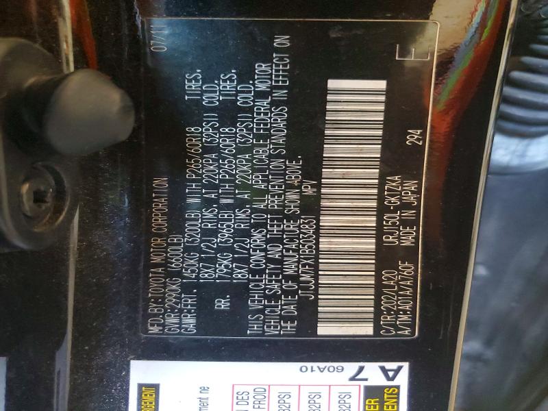 46514946 :رقم المزاد ، JTJJM7FX1B5034831 vin ، 2011 Lexus Gx 460 مزاد بيع