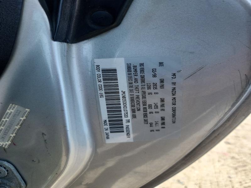 1999 Mazda Mx-5 Miata მანქანა იყიდება აუქციონზე, vin: JM1NB3530X0107533, აუქციონის ნომერი: 46677816