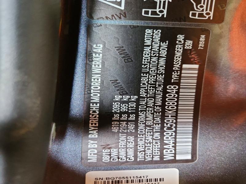 79493055 :رقم المزاد ، WBA4R9C59HK680948 vin ، 2017 Bmw 430xi مزاد بيع