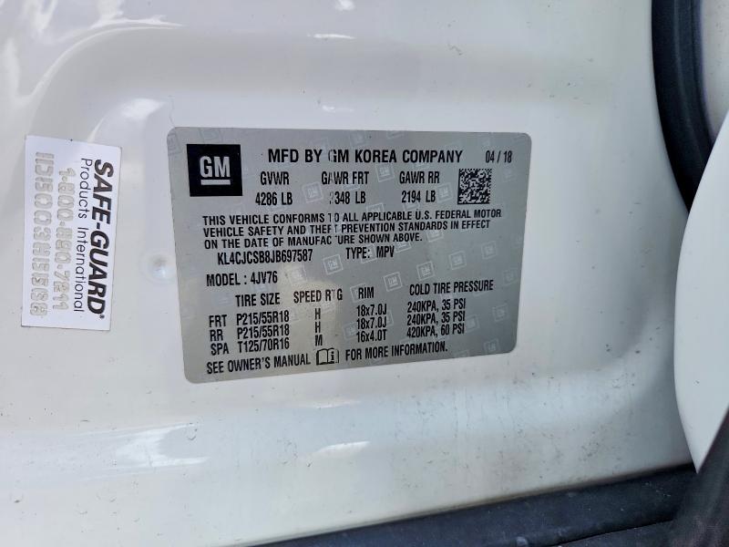 Продажа на аукционе авто 2018 Buick Encore, vin: KL4CJCSB8JB697587, номер лота: 41920486