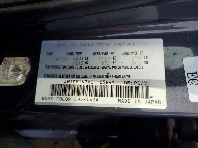 Aukcja sprzedaży 2014 Mazda 3, vin: JM1BM1V7XE1165841, numer aukcji: 47321056