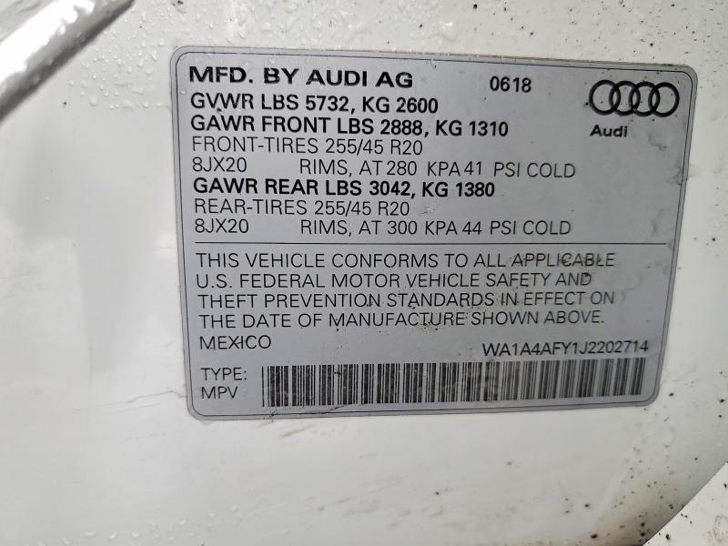 Продаж на аукціоні авто 2018 Audi Sq5, vin: WA1A4AFY1J2202714, номер лоту: 79413335
