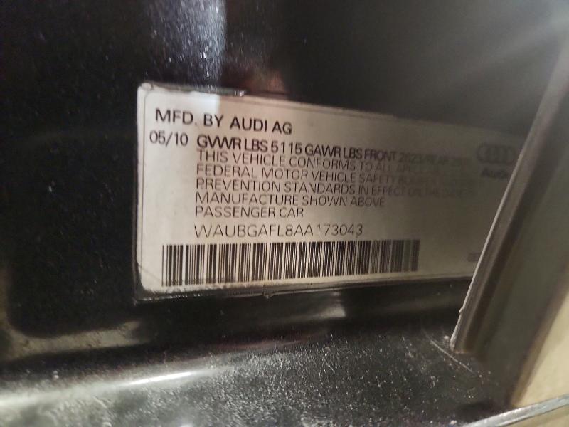 Aukcja sprzedaży 2010 Audi S4, vin: WAUBGAFL8AA173043, numer aukcji: 45998706