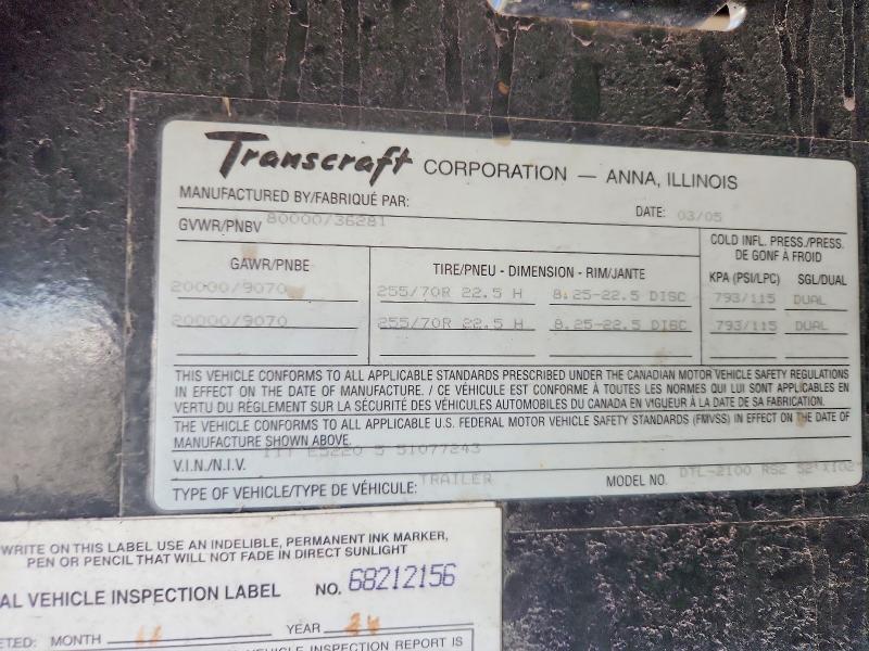 Aukcja sprzedaży 2005 Transcraft Transcraft, vin: 1TTE5220551077243, numer aukcji: 46729346