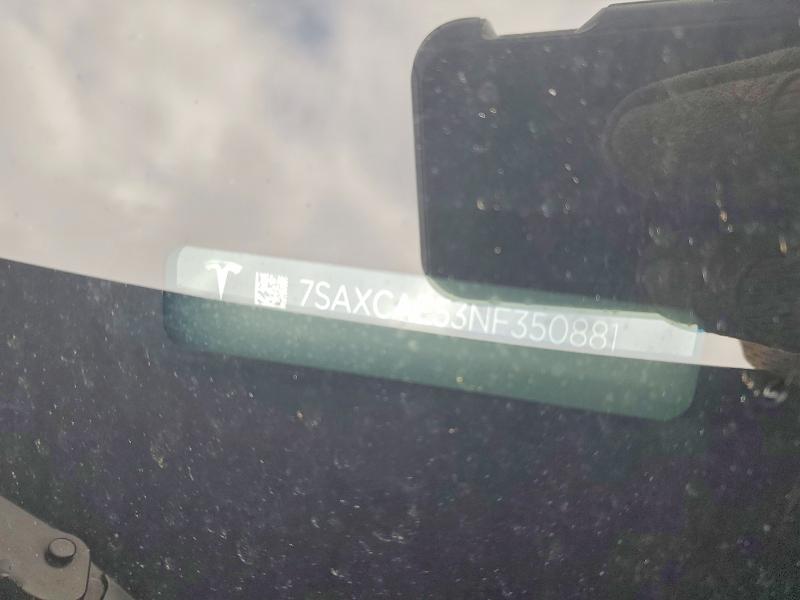 47562986 :رقم المزاد ، 7SAXCAE53NF350881 vin ، 2022 Tesla Model X مزاد بيع