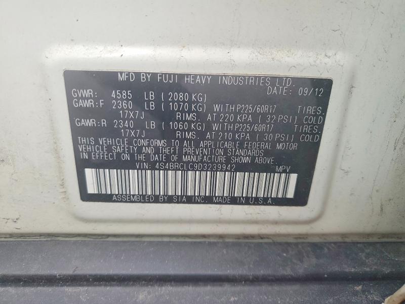 Продажа на аукционе авто 2013 Subaru Outback, vin: 4S4BRCLC9D3239942, номер лота: 47525906