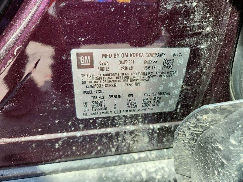 45850856 :رقم المزاد ، KL4MMESL3LB134739 vin ، 2020 Buick Encore مزاد بيع