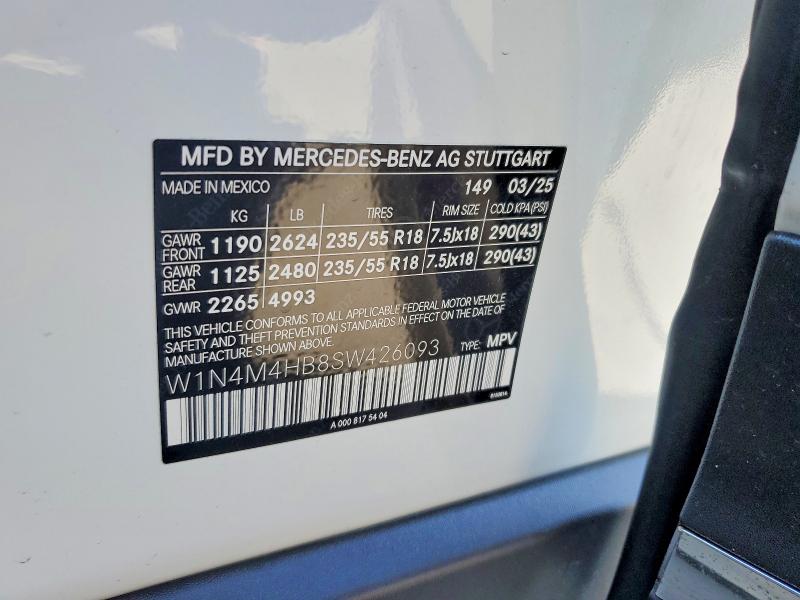 2025 Mercedes-benz Glb მანქანა იყიდება აუქციონზე, vin: W1N4M4HB8SW426093, აუქციონის ნომერი: 46067456