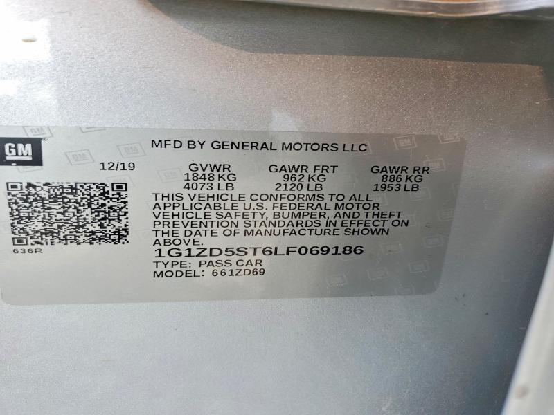 Aukcja sprzedaży 2020 Chevrolet Malibu, vin: 1G1ZD5ST6LF069186, numer aukcji: 79407905