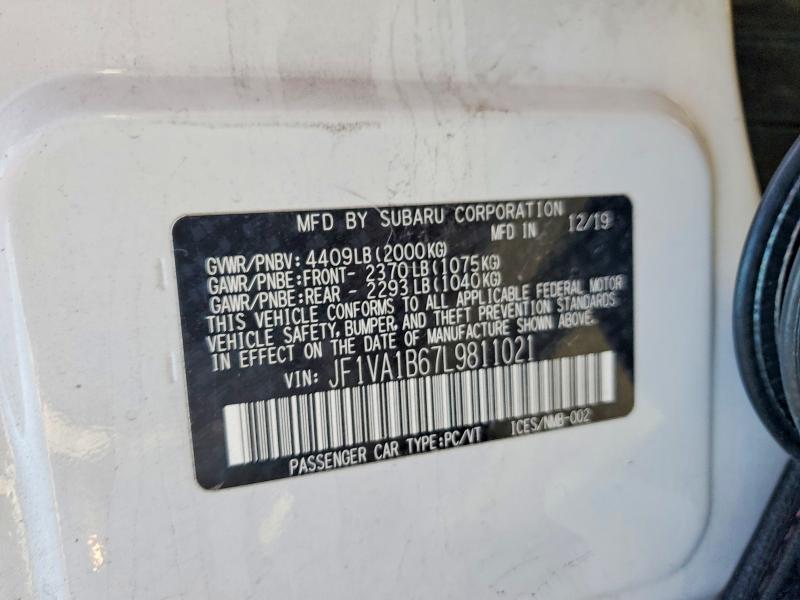 Aukcja sprzedaży 2020 Subaru Wrx, vin: JF1VA1B67L9811021, numer aukcji: 45458106