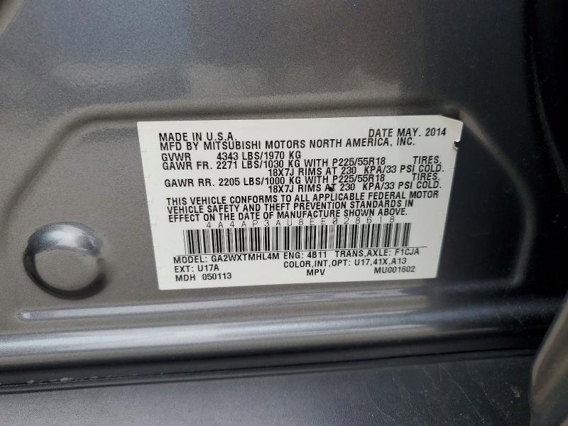Продаж на аукціоні авто 2014 Mitsubishi Outlander Sport, vin: 4A4AP3AU8EE028618, номер лоту: 47828366