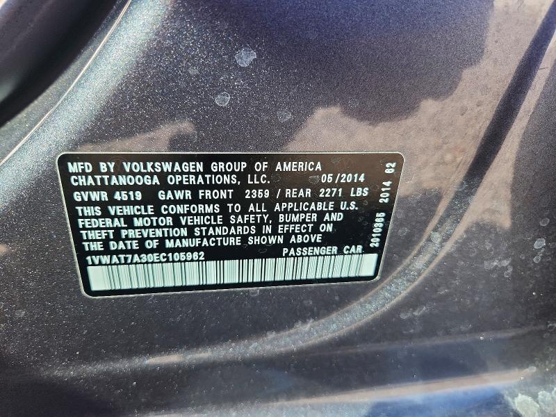 Aukcja sprzedaży 2014 Volkswagen Passat, vin: 1VWAT7A30EC105962, numer aukcji: 47376126