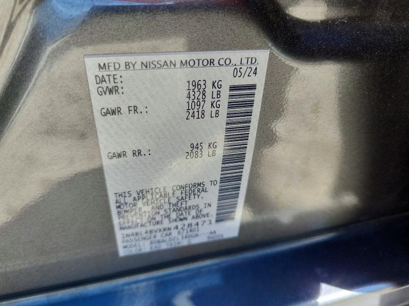 Продаж на аукціоні авто 2024 Nissan Altima, vin: 1N4BL4BVXRN428471, номер лоту: 46878116