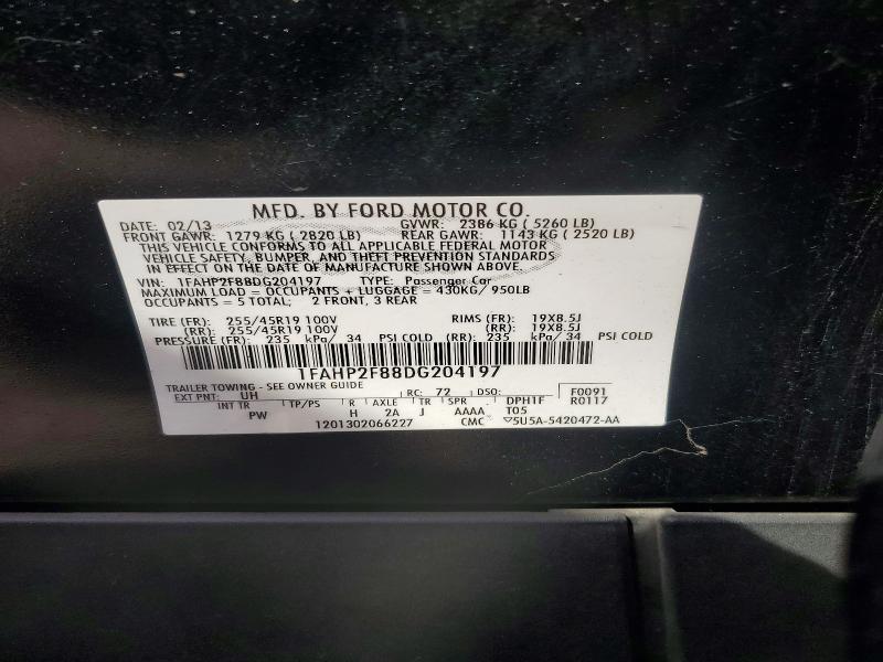 47243546 :رقم المزاد ، 1FAHP2F88DG204197 vin ، 2013 Ford Taurus مزاد بيع