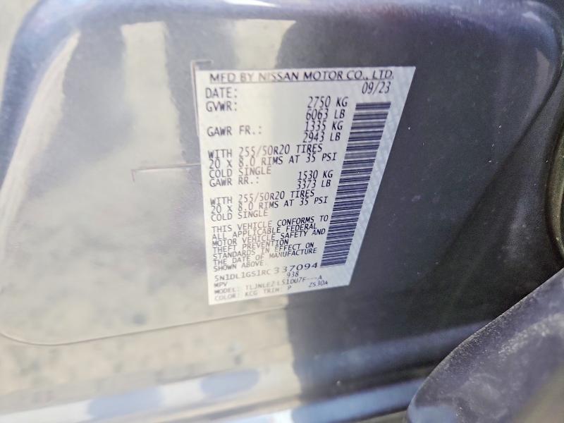 Aukcja sprzedaży 2024 Infiniti Qx60, vin: 5N1DL1GS1RC337094, numer aukcji: 45872346