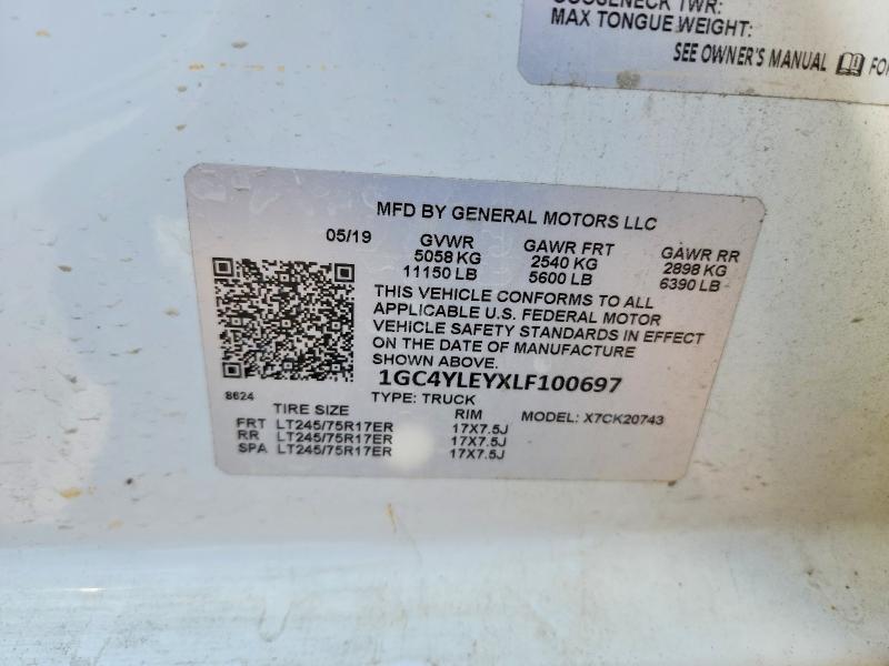 2020 Chevrolet Silverado მანქანა იყიდება აუქციონზე, vin: 1GC4YLEYXLF100697, აუქციონის ნომერი: 47246646