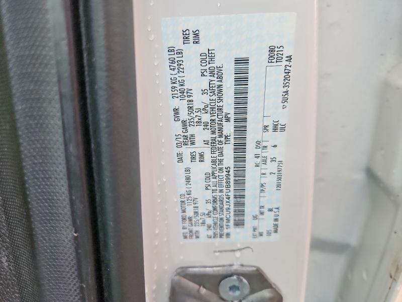 Aukcja sprzedaży 2015 Ford Escape, vin: 1FMCU9JX4FUB89945, numer aukcji: 45676126