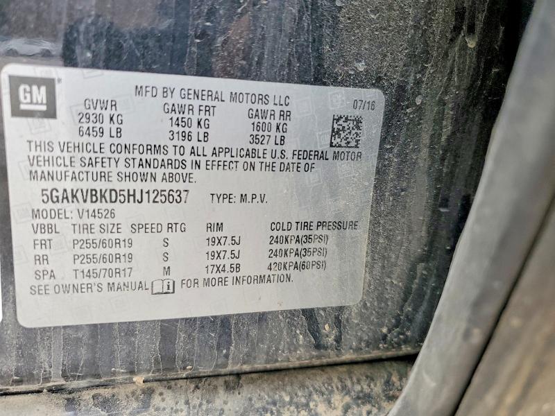 Aukcja sprzedaży 2017 Buick Enclave, vin: 5GAKVBKD5HJ125637, numer aukcji: 47054646