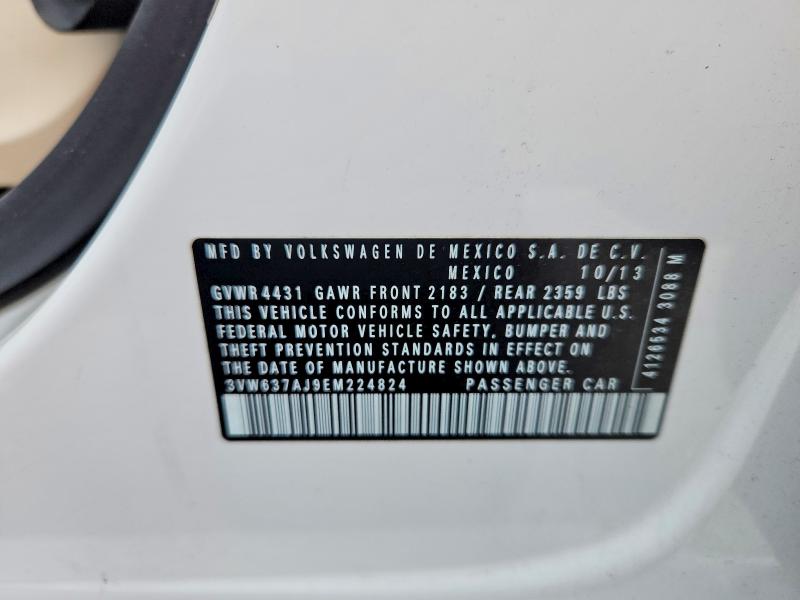 Продаж на аукціоні авто 2014 Volkswagen Jetta, vin: 3VW637AJ9EM224824, номер лоту: 45551096