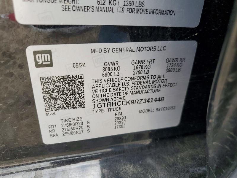 Aukcja sprzedaży 2024 Gmc Sierra, vin: 1GTRHCEK9RZ341448, numer aukcji: 79750395