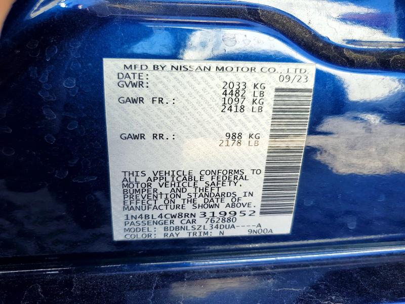 46219026 :رقم المزاد ، 1N4BL4CW8RN319952 vin ، 2024 Nissan Altima مزاد بيع