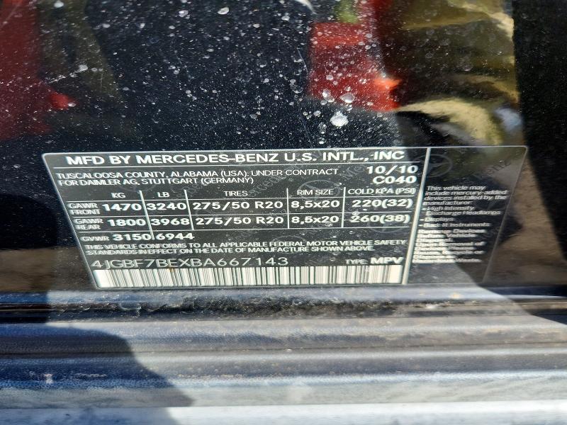 Продажа на аукционе авто 2011 Mercedes-benz Gl, vin: 4JGBF7BEXBA667143, номер лота: 46986896