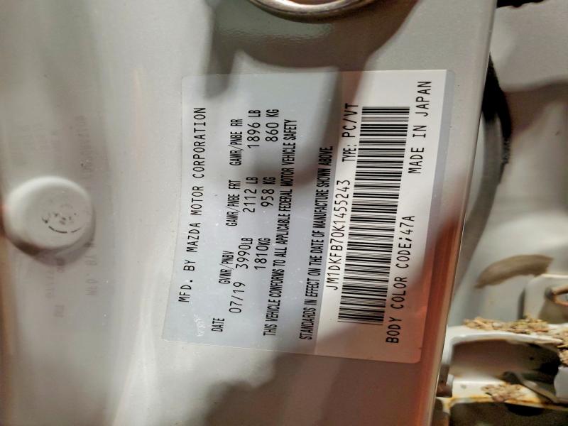 47487206 :رقم المزاد ، JM1DKFB70K1455243 vin ، 2019 Mazda Cx-3 مزاد بيع